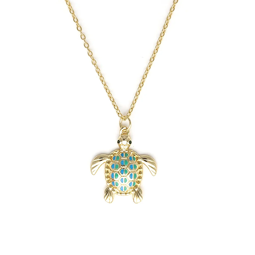 Wholesale Jewelry Shell Enamel Oil Drop Geometric Brass Handmade Pendant Necklace For Women - Image 18