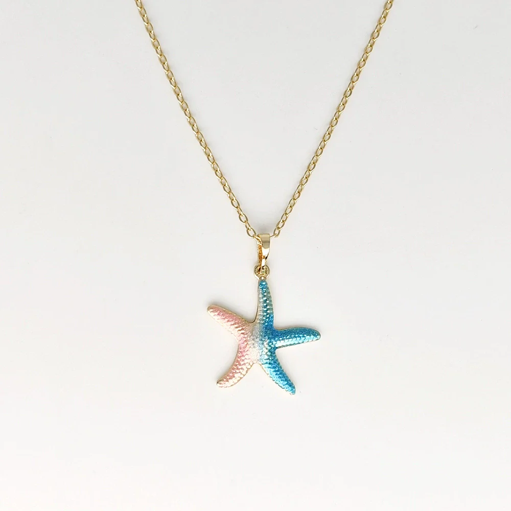 Wholesale Jewelry Shell Enamel Oil Drop Geometric Brass Handmade Pendant Necklace For Women - Image 26