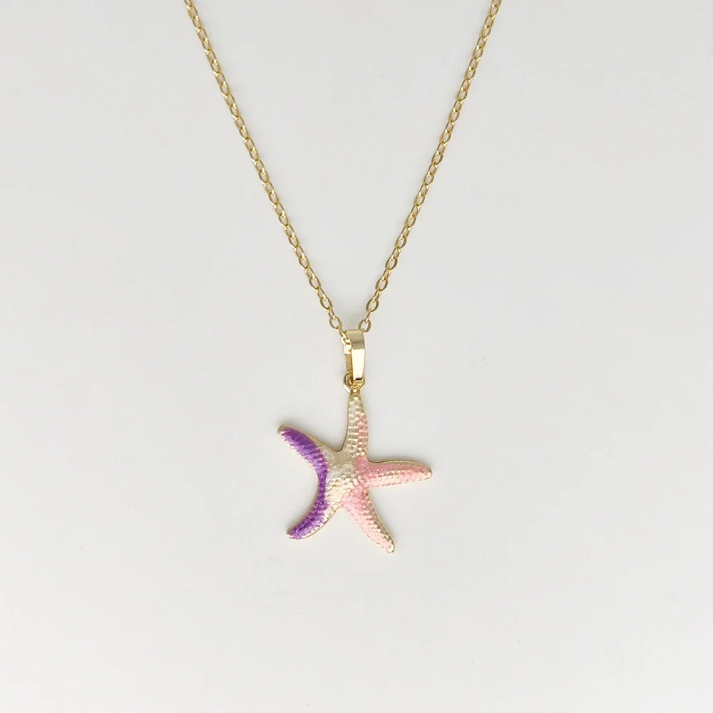 Wholesale Jewelry Shell Enamel Oil Drop Geometric Brass Handmade Pendant Necklace For Women - Image 27