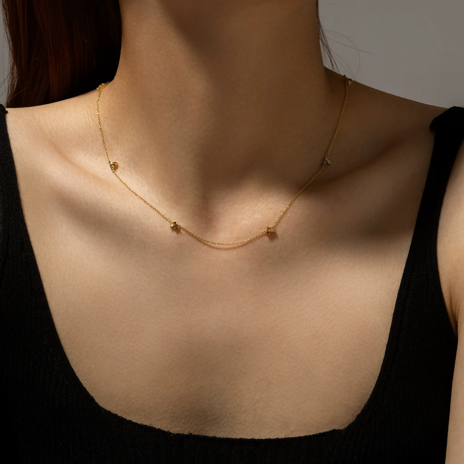 Wholesale Jewelry Silver Electroplated Hanging Long Chain Necklace With Cross Pattern - Image 2