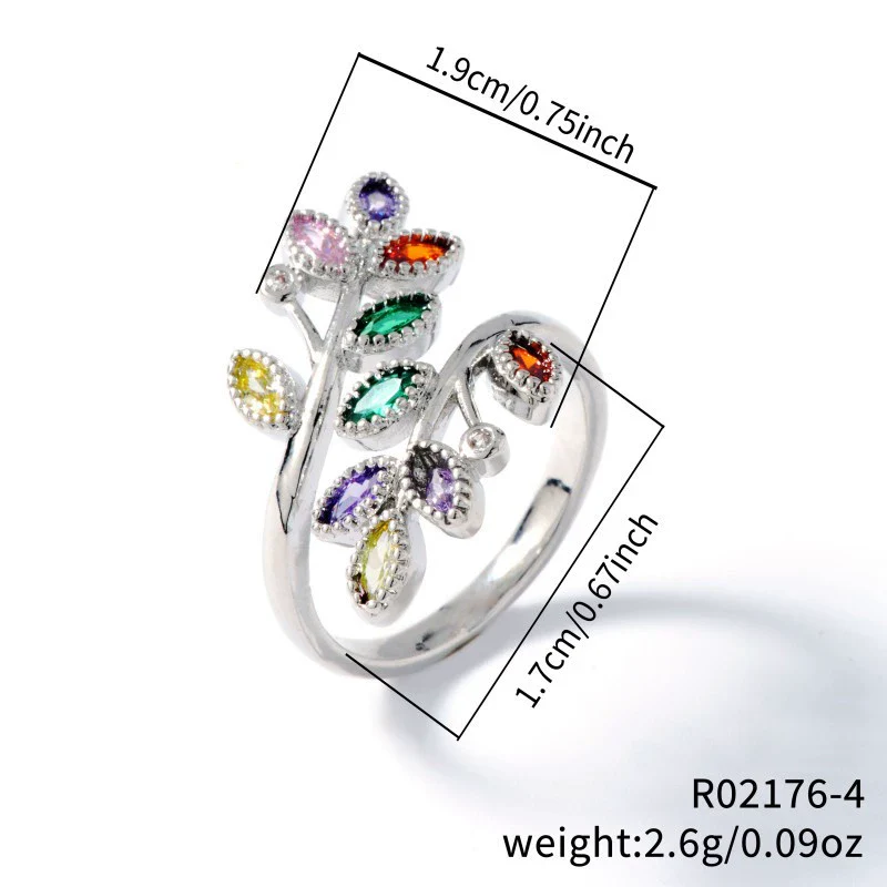 Wholesale Jewelry Simple Butterfly Plant Zircon Ring Women's Fashion Allmatch Personality - Image 13