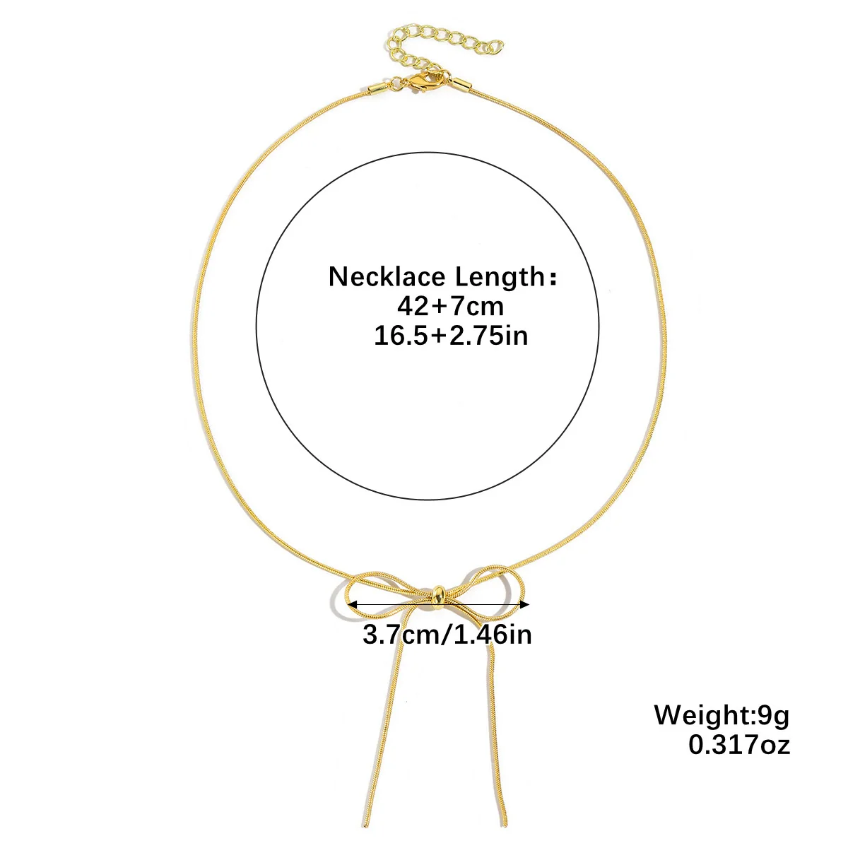 Wholesale Jewelry Simple Fashion Bow Copper Alloy Electroplated Collarbone Chain - Image 6