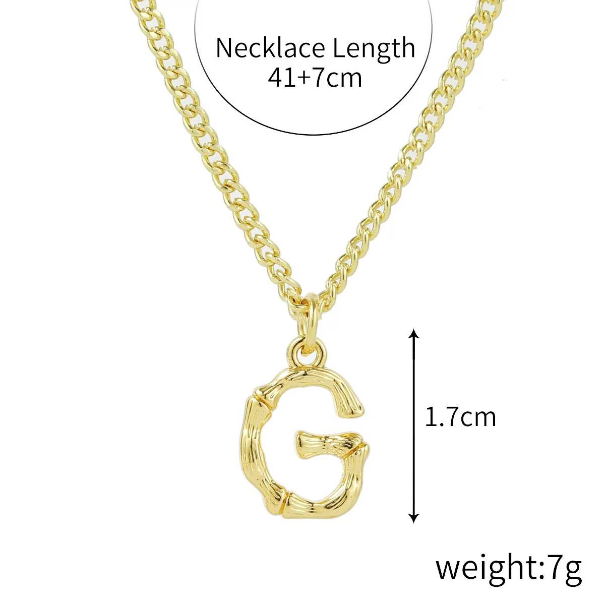 Wholesale Jewelry Simple Letter Pendant Necklace Copper Mixed Gem Inlay Zircon Ochain - Image 19
