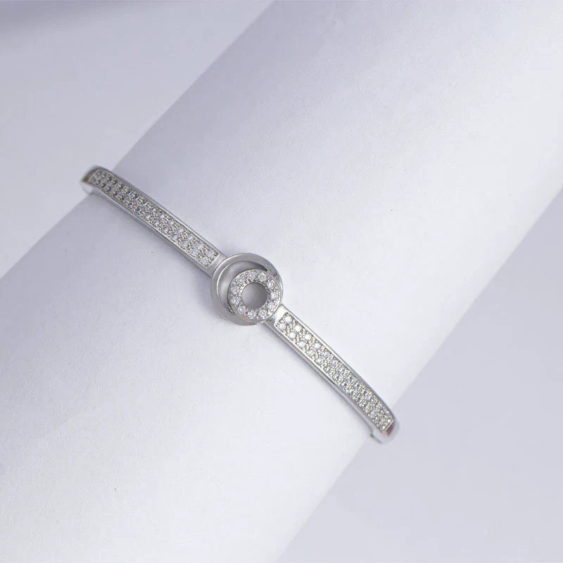 Wholesale Jewelry Simple Style Copper Bracelet With Concentric Circle Shape And Diamondencrusted Electroplating Design - Image 3