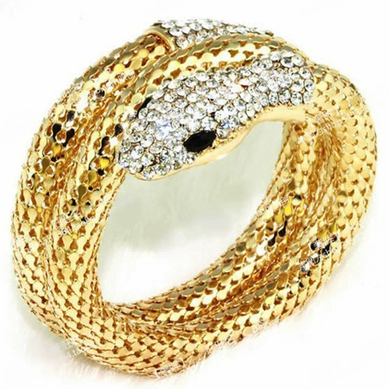 Wholesale Jewelry Snake Bracelet Alloy Material With Diamond Animals Zodiac Punk Exaggerated Fashion Multi Layer - Image 2