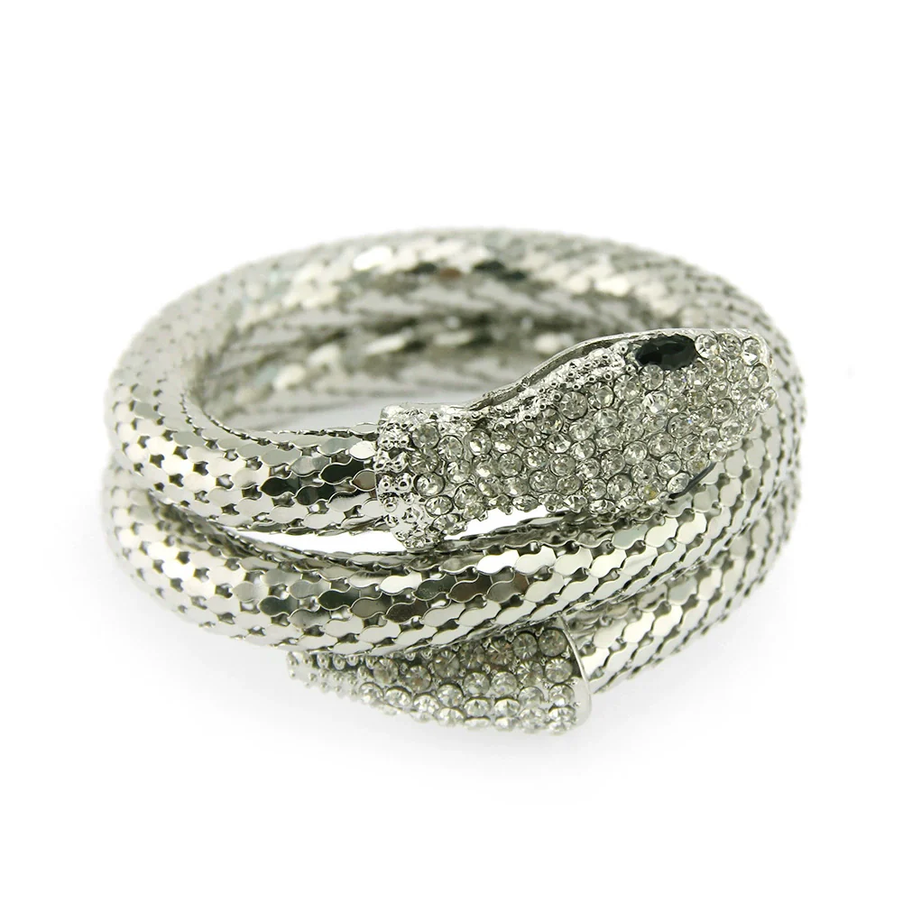 Wholesale Jewelry Snake Bracelet Alloy Material With Diamond Animals Zodiac Punk Exaggerated Fashion Multi Layer - Image 4