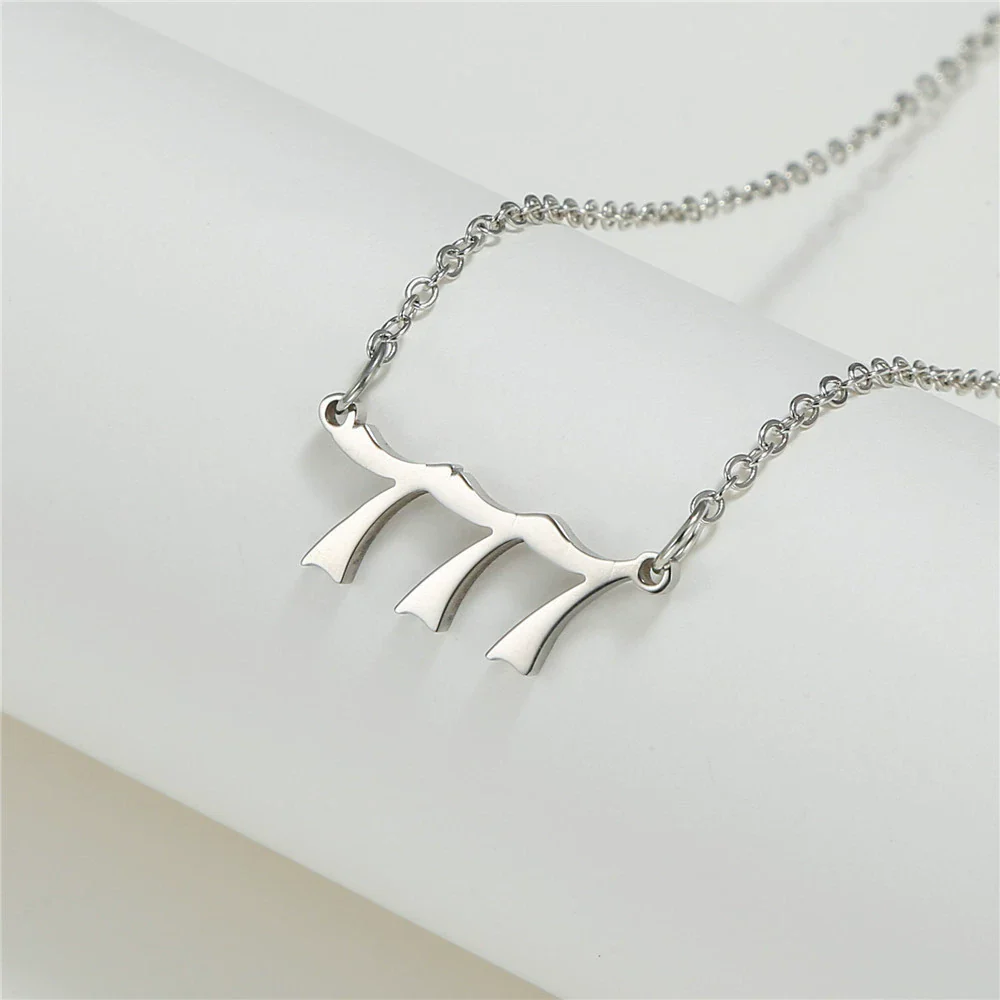 Wholesale Jewelry Stainless Steel Alloy Number Pendant Necklace With Electroplating Letters Numbers Text Pattern Unisex Sweet And Cool Style - Image 20