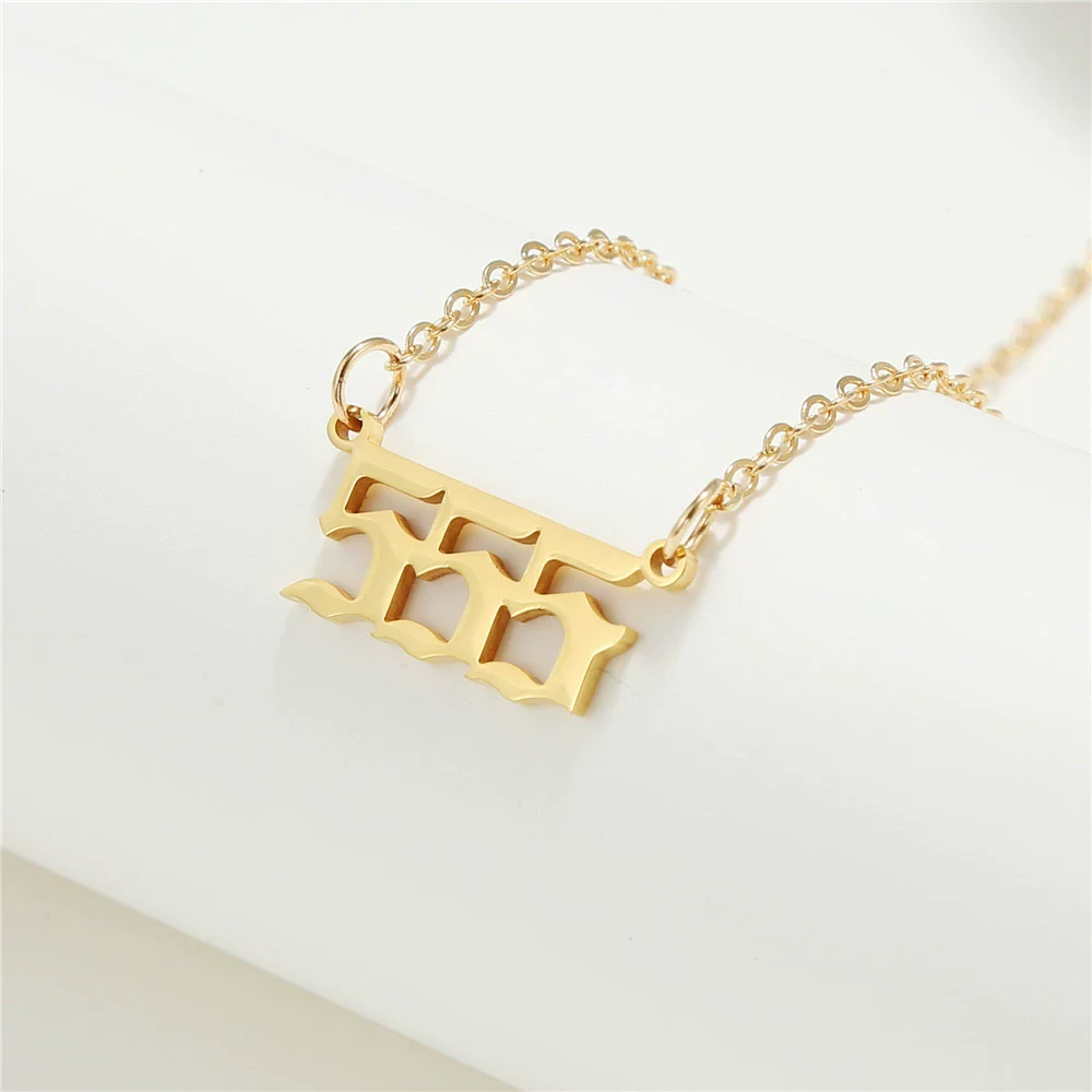 Wholesale Jewelry Stainless Steel Alloy Number Pendant Necklace With Electroplating Letters Numbers Text Pattern Unisex Sweet And Cool Style - Image 9