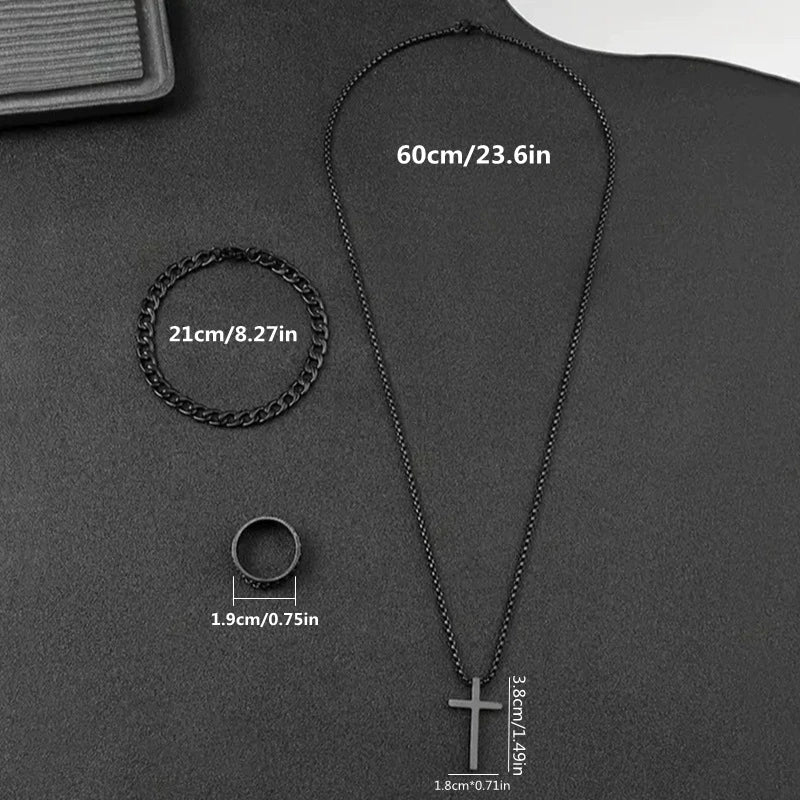 Wholesale Jewelry Stainless Steel Cross Crown Roman Numeral Pearl Chain Electroplated Necklace Bracelet Unisex - Image 4