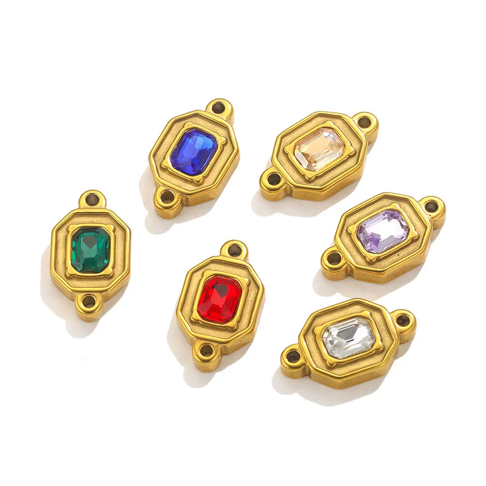 Wholesale Jewelry Stainless Steel Double Hole Crystal Connector Fish Pattern Retro Style Titanium Steel Diy Accessories For Necklace And Bracelet - Image 3