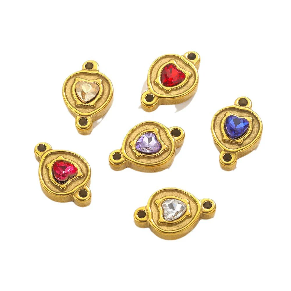 Wholesale Jewelry Stainless Steel Double Hole Crystal Connector Fish Pattern Retro Style Titanium Steel Diy Accessories For Necklace And Bracelet - Image 5