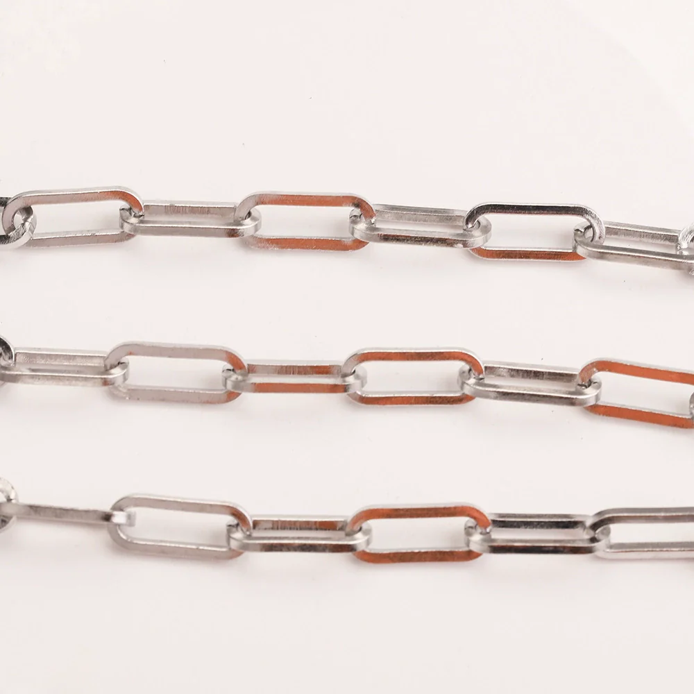 Wholesale Jewelry Stainless Steel Flat Chain With Ellipse Pattern And Electroplating Treatment - Image 6