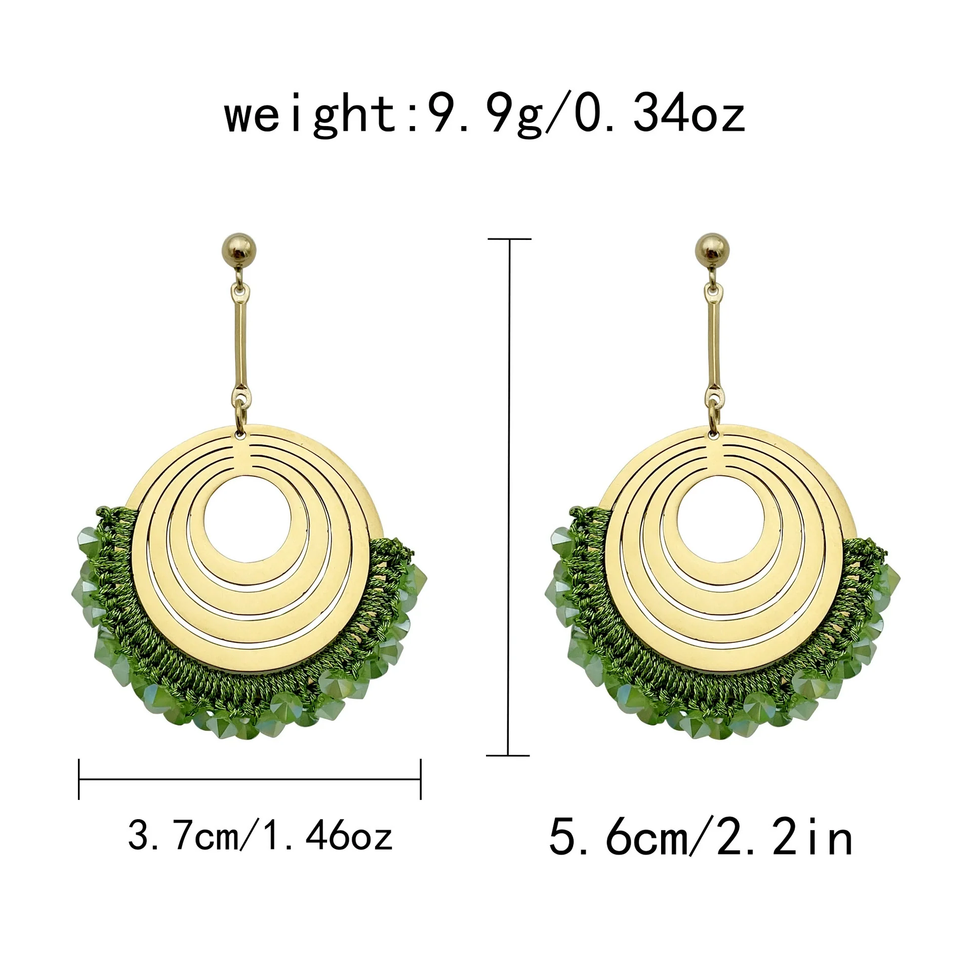 Wholesale Jewelry Stainless Steel Geometric Heart Bohemian Style Electroplated Earrings For Female - Image 9