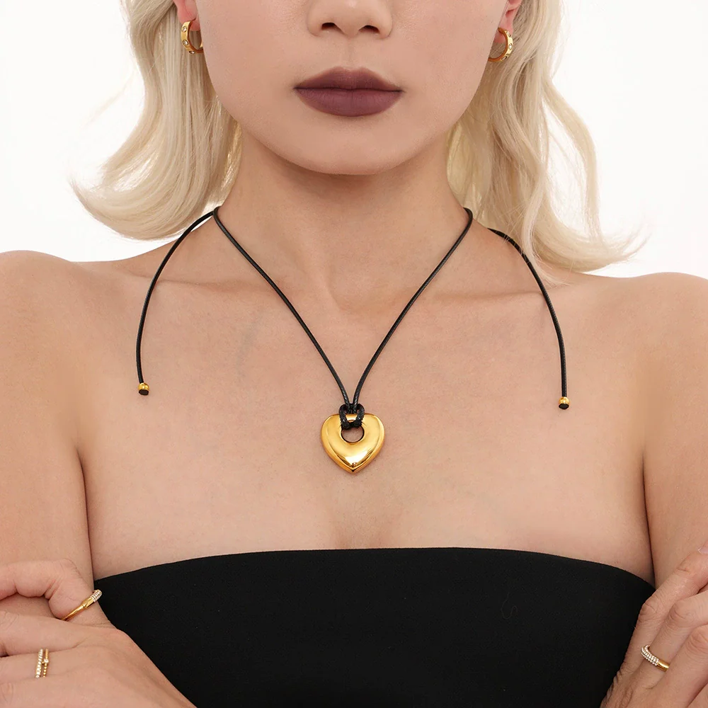 Wholesale Jewelry Stainless Steel Geometric Light Luxury Style Chain Pendant With Pvd Real Gold Electroplating - Image 4