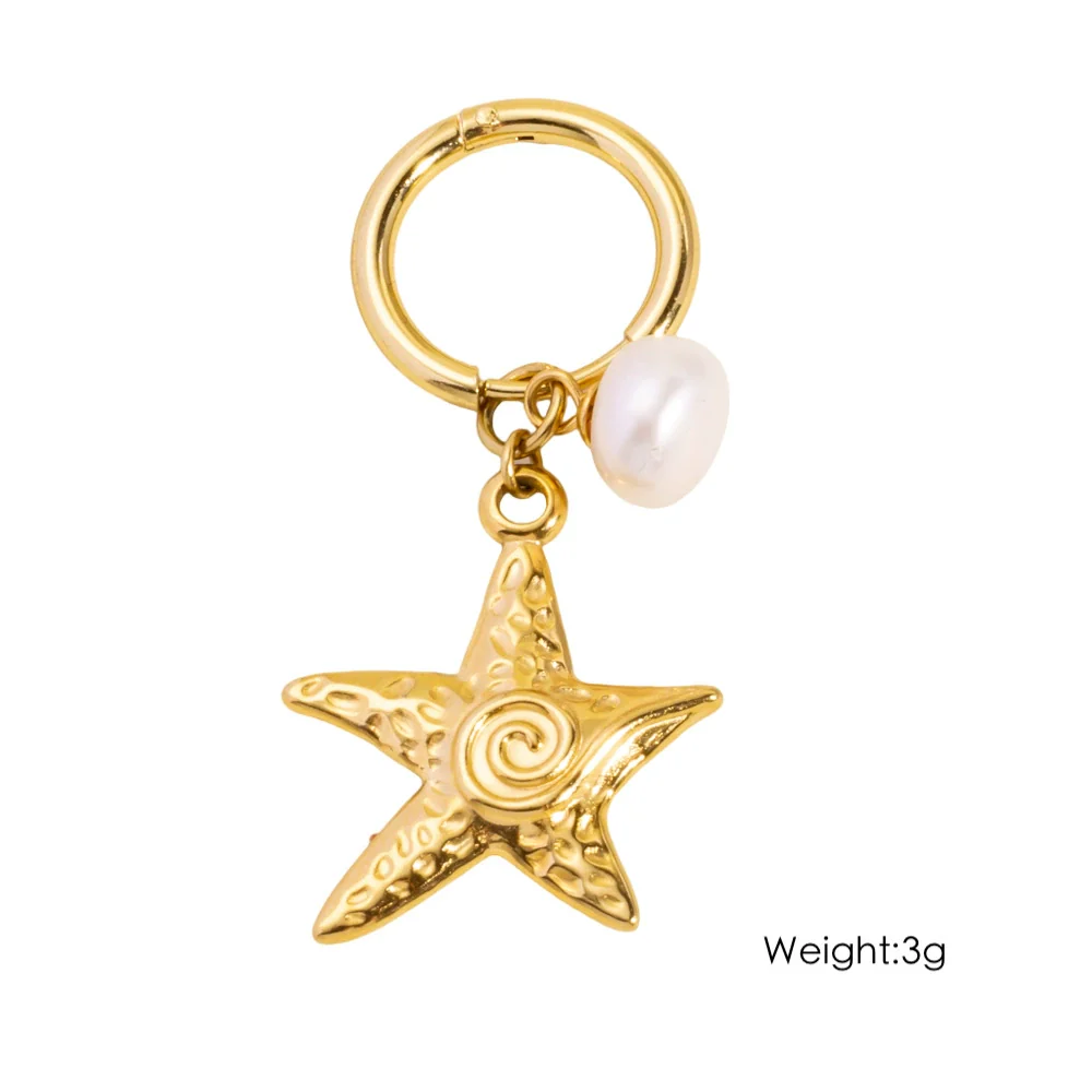 Wholesale Jewelry Stainless Steel Geometric Ocean Elements Series Earrings Furnace Electroplated For Women - Image 12