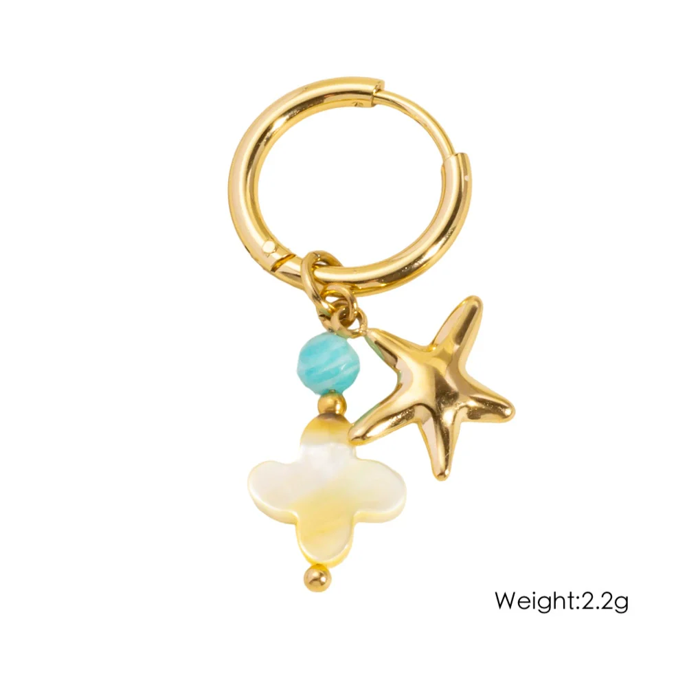 Wholesale Jewelry Stainless Steel Geometric Ocean Elements Series Earrings Furnace Electroplated For Women - Image 13