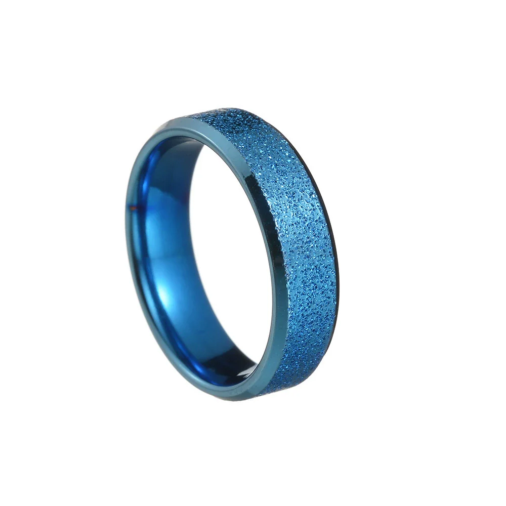 Wholesale Jewelry Stainless Steel Geometric Ring Sand Surface Vacuum Plating - Image 10