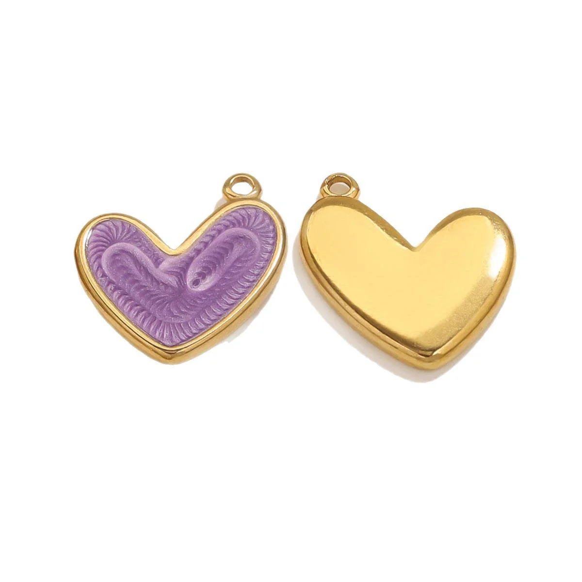 Wholesale Jewelry Stainless Steel Gold Enamel Oil Drop Love Pendant Accessories - Image 5