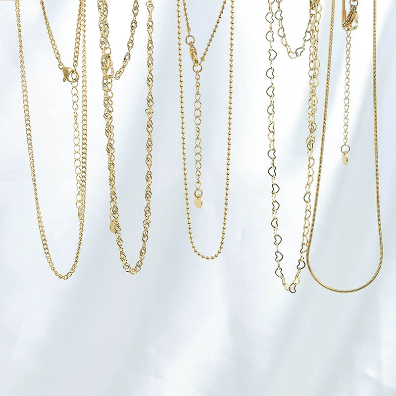 Wholesale Jewelry Stainless Steel Goldplated Geometric Star Snake Bone Chain Necklace For Women - Image 2