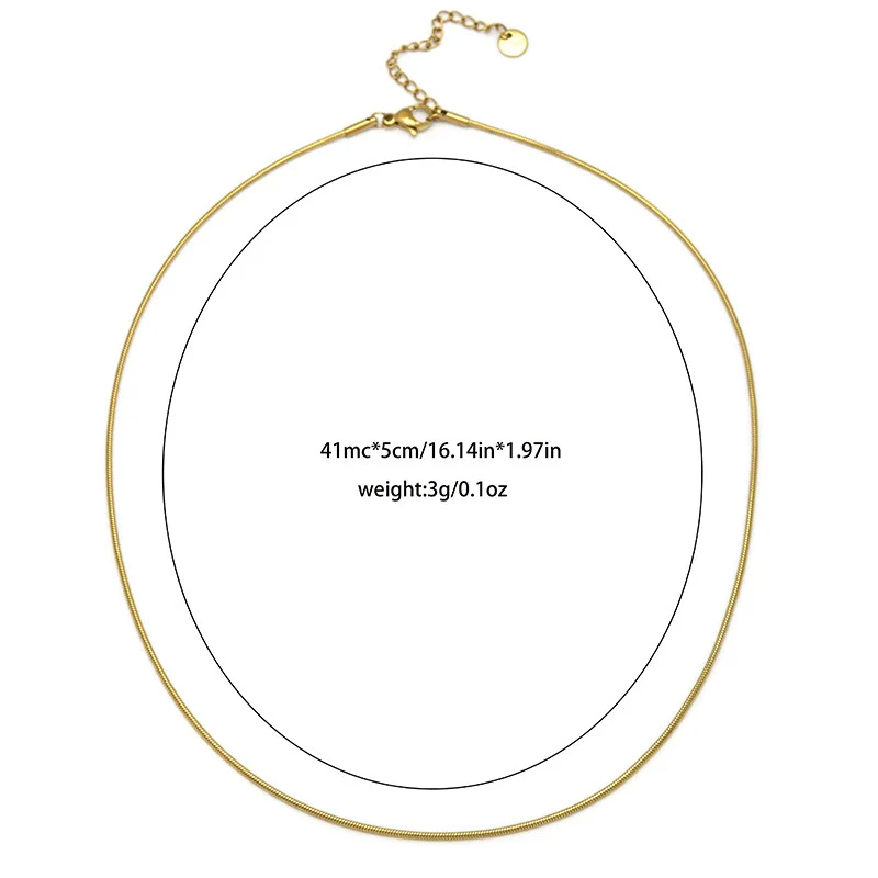 Wholesale Jewelry Stainless Steel Goldplated Geometric Star Snake Bone Chain Necklace For Women - Image 8