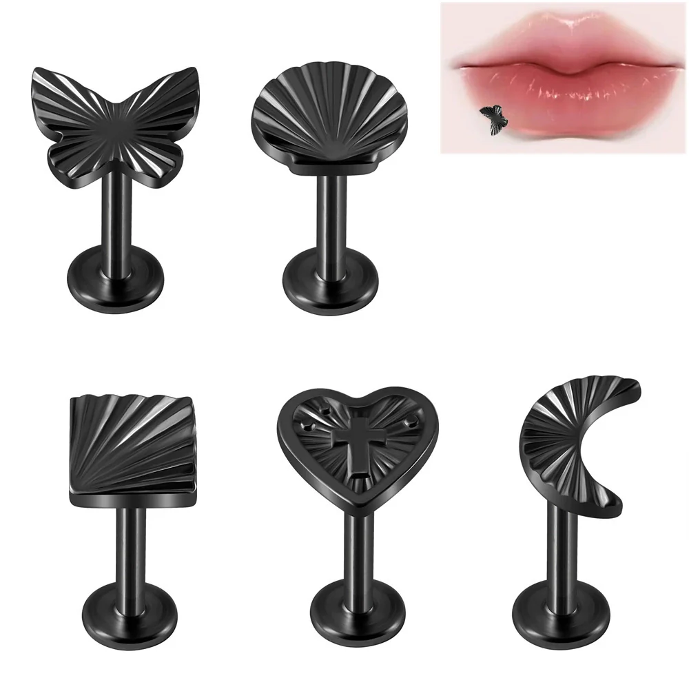 Wholesale Jewelry Stainless Steel Heart Shaped Multicolor Butterfly Geometric Electroplated Ear Nail Piercing Jewelry - Image 8