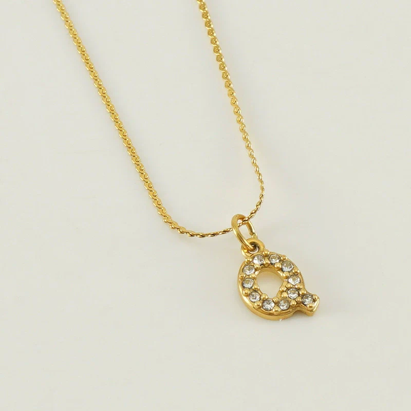 Wholesale Jewelry 316L Stainless Steel Letter Necklace Gold Plated With Diamond Egg S Chain For Women - Image 22