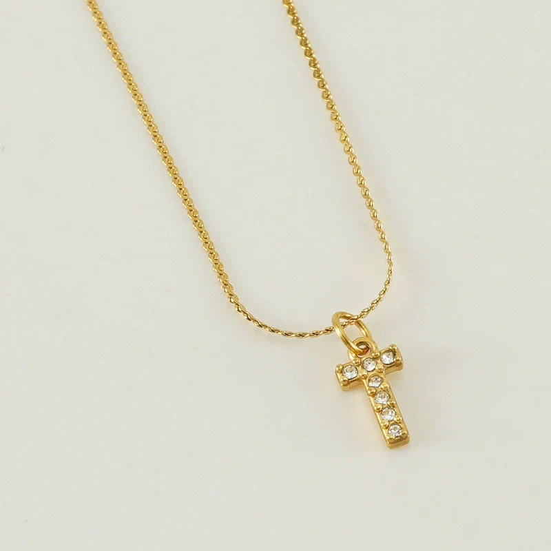 Wholesale Jewelry 316L Stainless Steel Letter Necklace Gold Plated With Diamond Egg S Chain For Women - Image 25