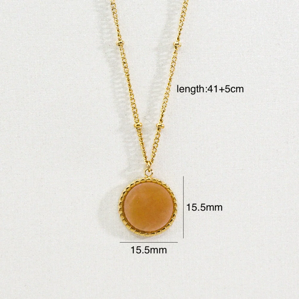 Wholesale Jewelry Stainless Steel Natural Stone Geometric Light Luxury Electroplated Star Pendant Necklace - Image 8