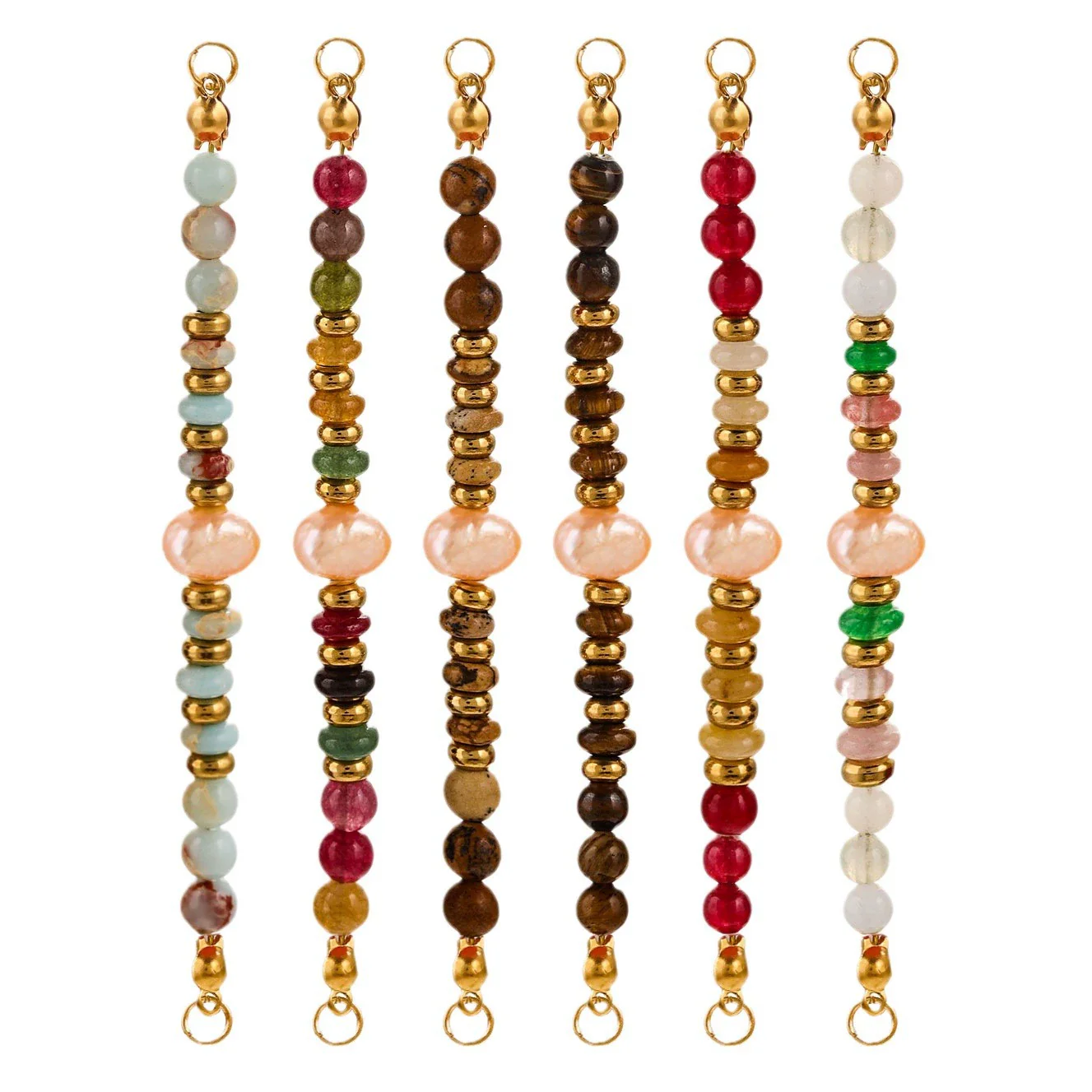 Wholesale Jewelry Stainless Steel Natural Stone Pearl Retro Double Hole Round Pendant With Electroplating And Vacuum Treatment - Image 5