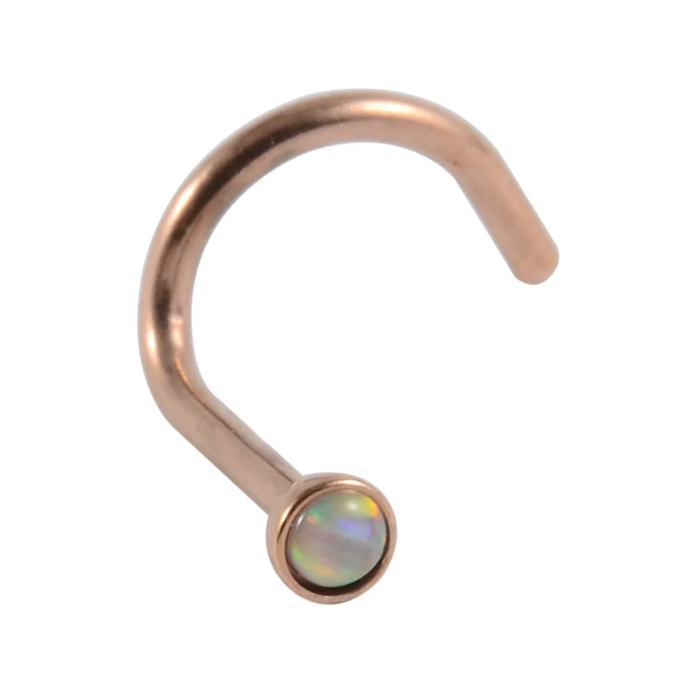 Wholesale Jewelry Stainless Steel Opal Nose Ring Lshaped Sshaped Electroplated - Image 22
