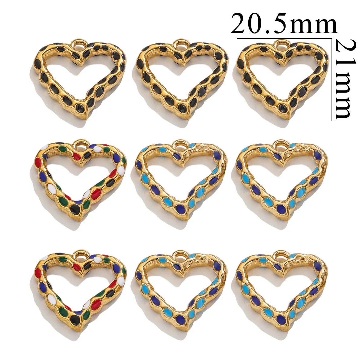 Wholesale Jewelry Stainless Steel Peach Heart Dripping Oil Pendant Necklace - Image 3