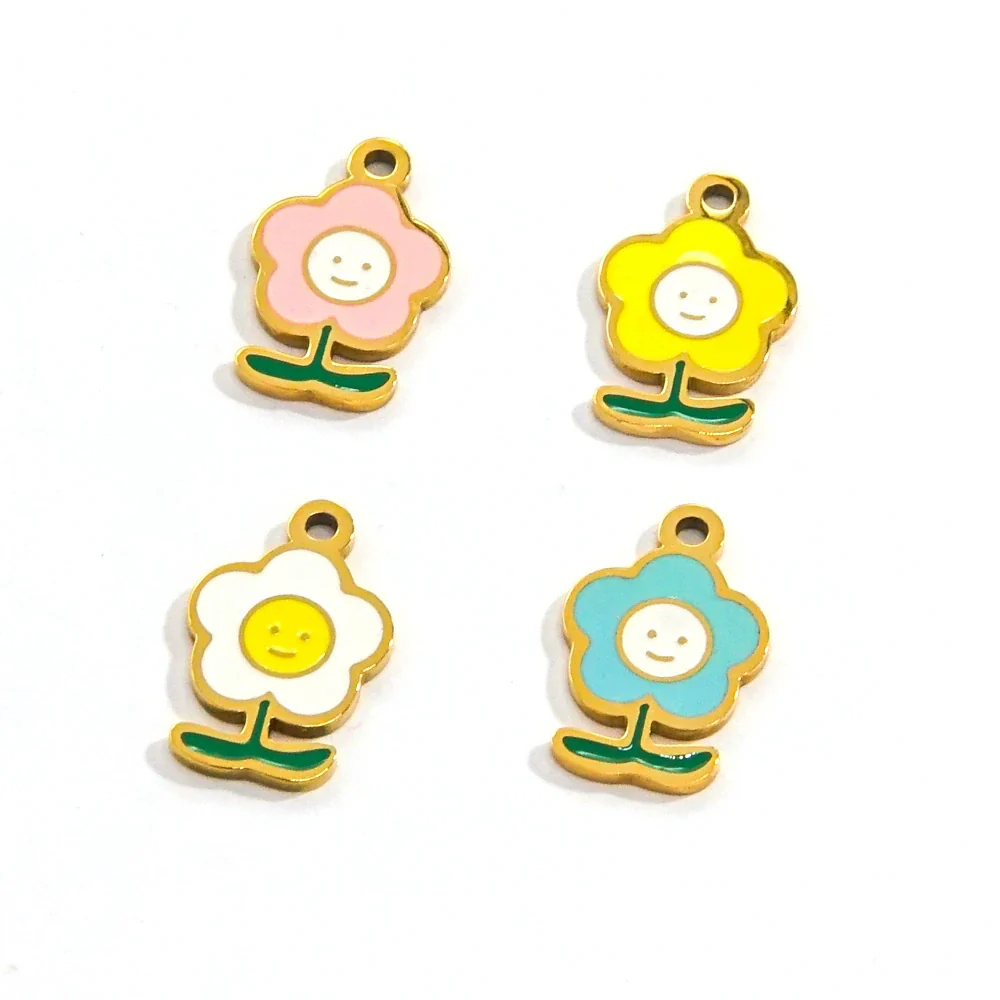 Wholesale Jewelry Stainless Steel Plant Flowers Oil Drop Pendant - Image 5