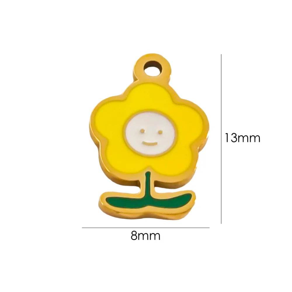 Wholesale Jewelry Stainless Steel Plant Flowers Oil Drop Pendant - Image 8
