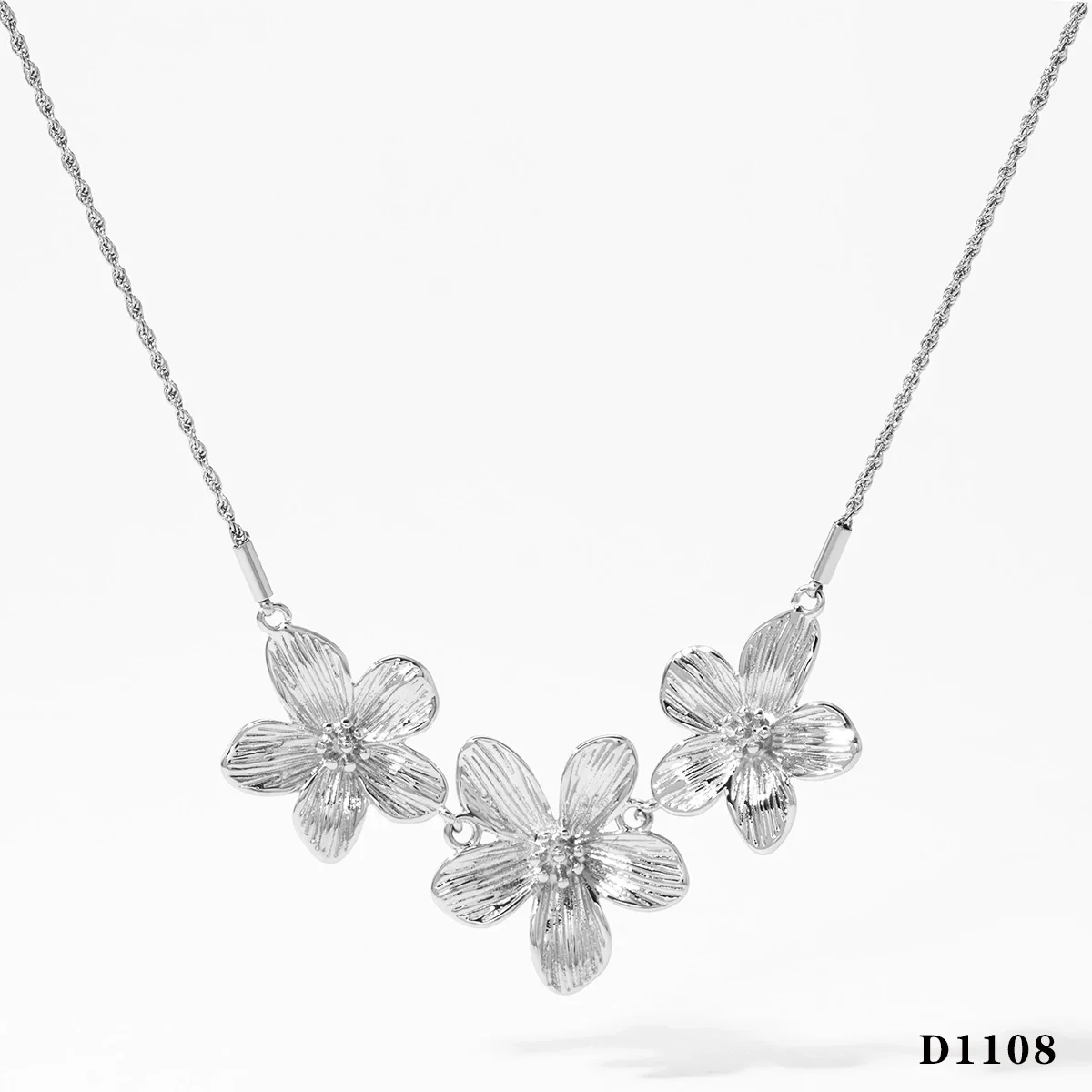 Wholesale Jewelry Stainless Steel Pleated Flower Electroplating Women - Image 7