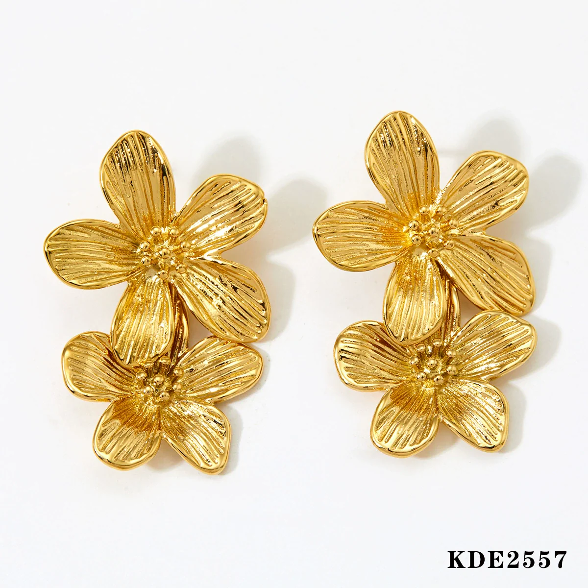 Wholesale Jewelry Stainless Steel Pleated Flower Electroplating Women - Image 8