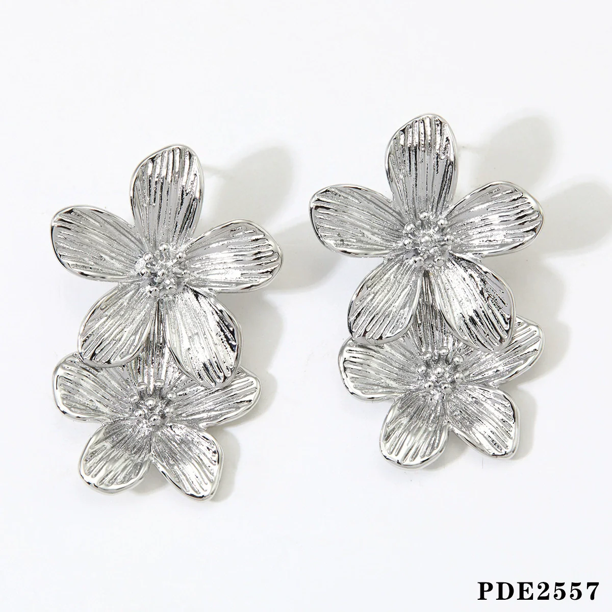 Wholesale Jewelry Stainless Steel Pleated Flower Electroplating Women - Image 9