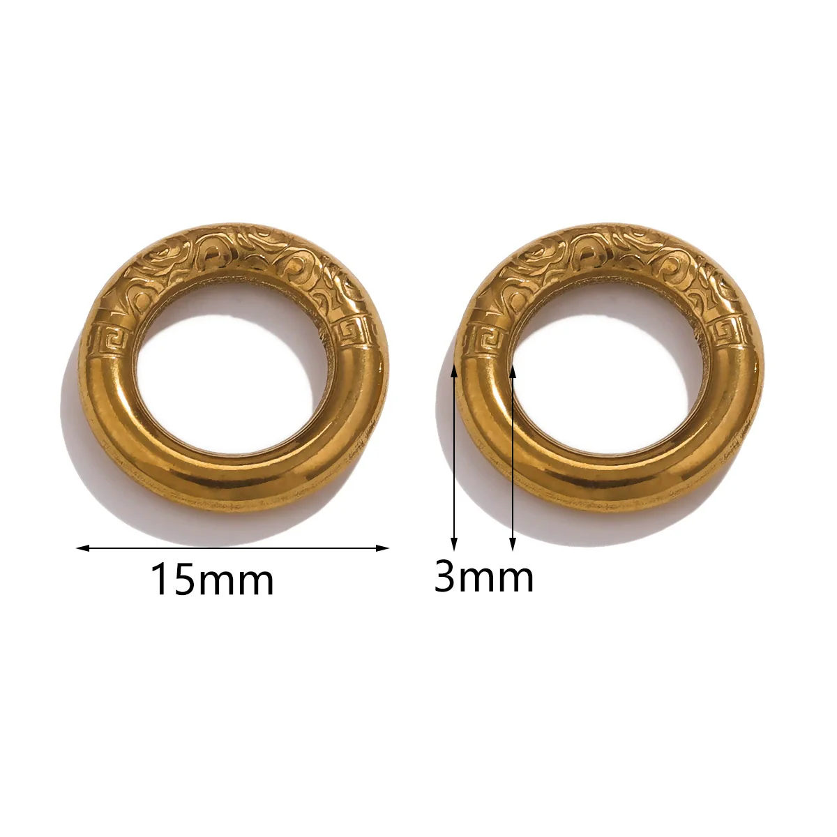 Wholesale Jewelry Stainless Steel Retro Round Ring With Eight Eyes Pattern And Titanium Steel Texture Electroplated Pendant For Earrings And Necklace - Image 8