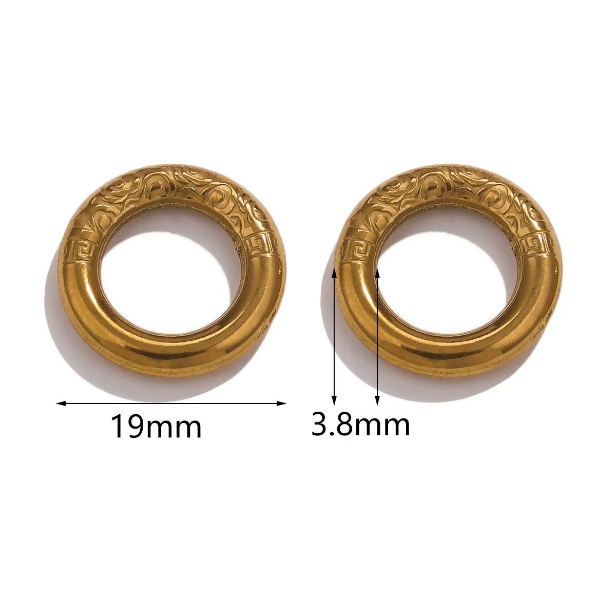 Wholesale Jewelry Stainless Steel Retro Round Ring With Eight Eyes Pattern And Titanium Steel Texture Electroplated Pendant For Earrings And Necklace - Image 9