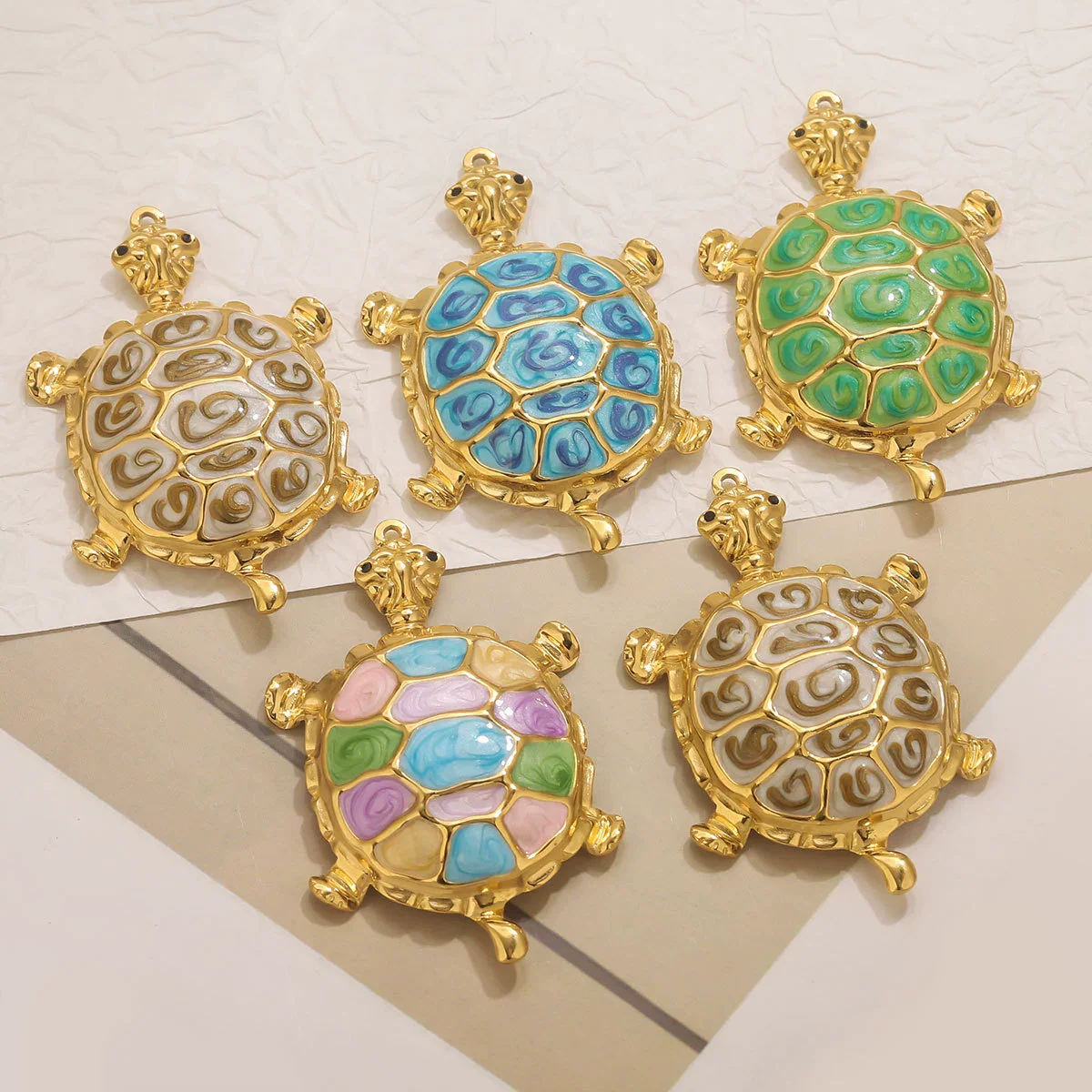 Wholesale Jewelry Stainless Steel Sea Turtle Pendant With Oil Drop Design And Electroplating Process - Image 3