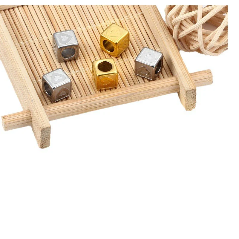 Wholesale Jewelry Stainless Steel Square Love Relief Electroplated Necklace Bracelet Accessories - Image 4