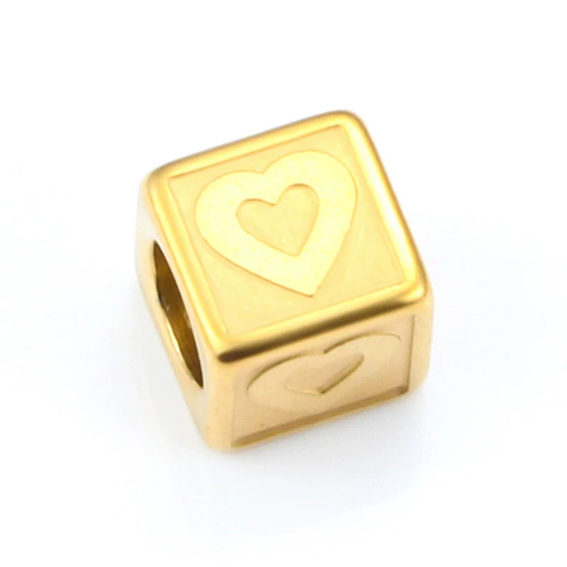 Wholesale Jewelry Stainless Steel Square Love Relief Electroplated Necklace Bracelet Accessories - Image 6