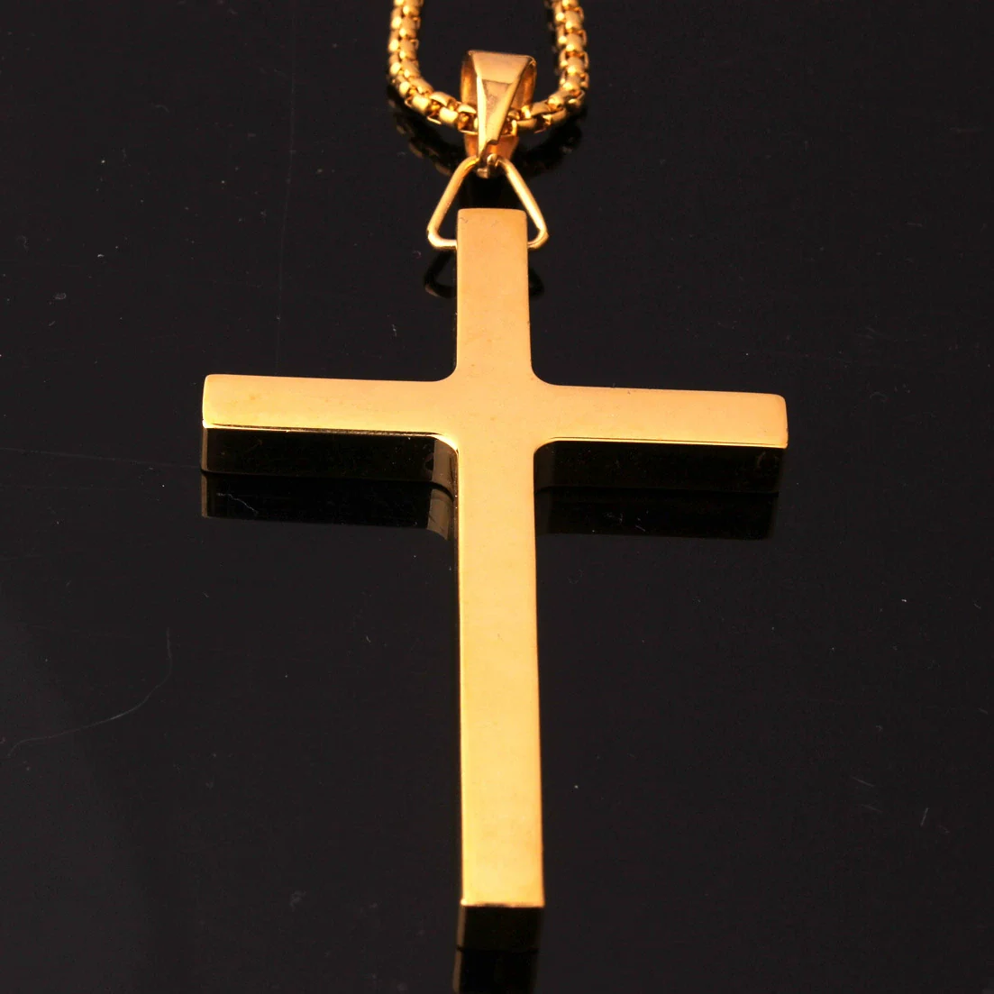 Wholesale Jewelry Stainless Steel Titanium Steel Cross Pendant Necklace For Men With Electroplating - Image 2