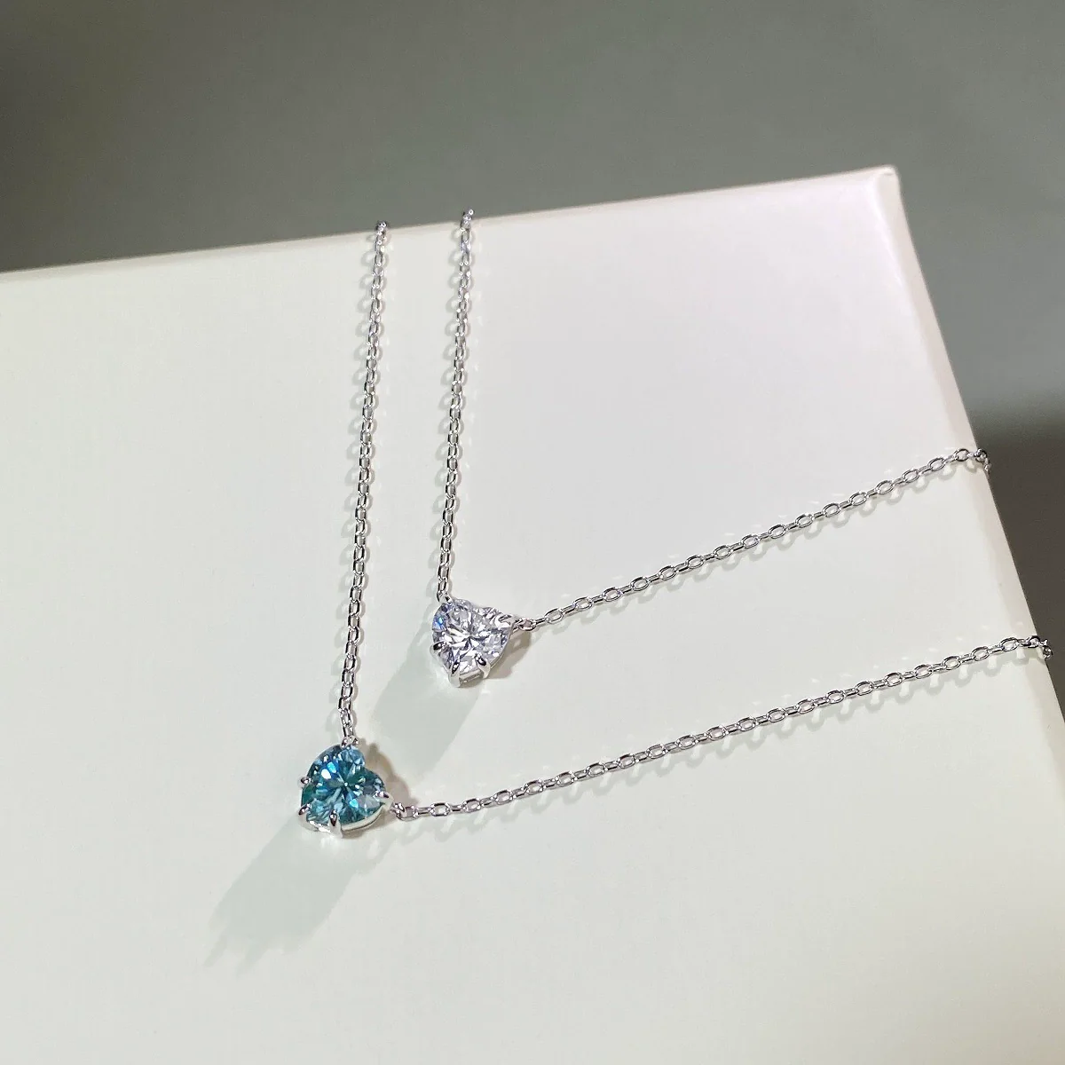 Wholesale Jewelry Sterling Silver Heart Pendant Ochain Necklace For Women Lovely Style Diamond Inlay - Image 5