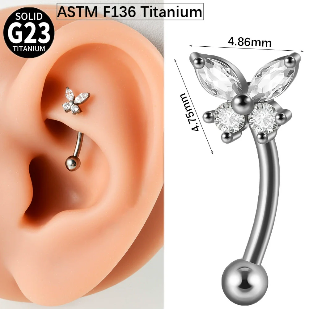 Wholesale Jewelry Titanium Heart Shape Diamond Earrings And Eyebrow Nails - Image 11