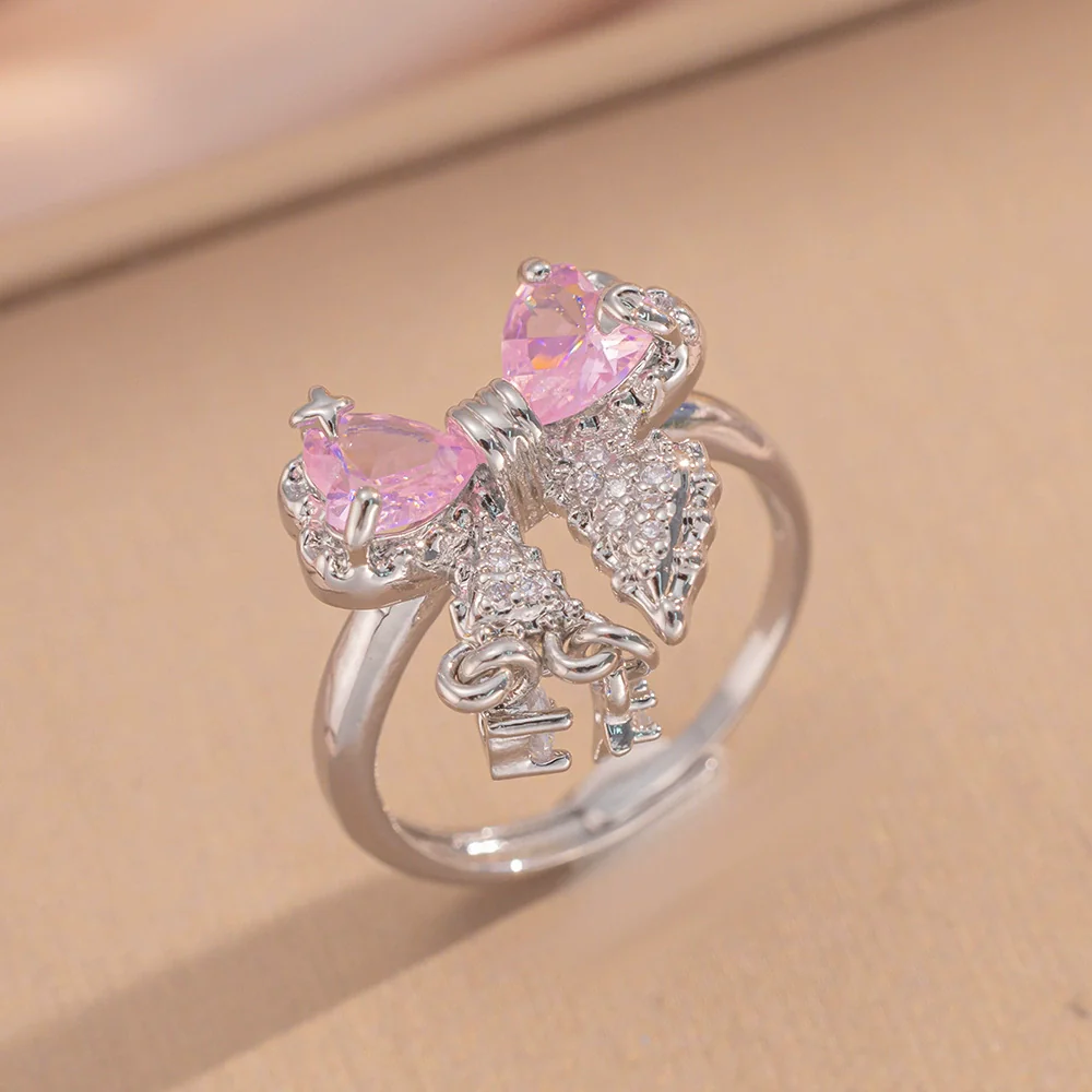 Wholesale Jewelry Titanium Steel Bow Zircon Clavicle Chain Necklace - Image 14
