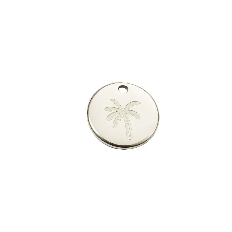 Wholesale Jewelry Titanium Steel Coconut Tree Pendant With Furnace Real Gold Electroplating Corrosion - Image 6
