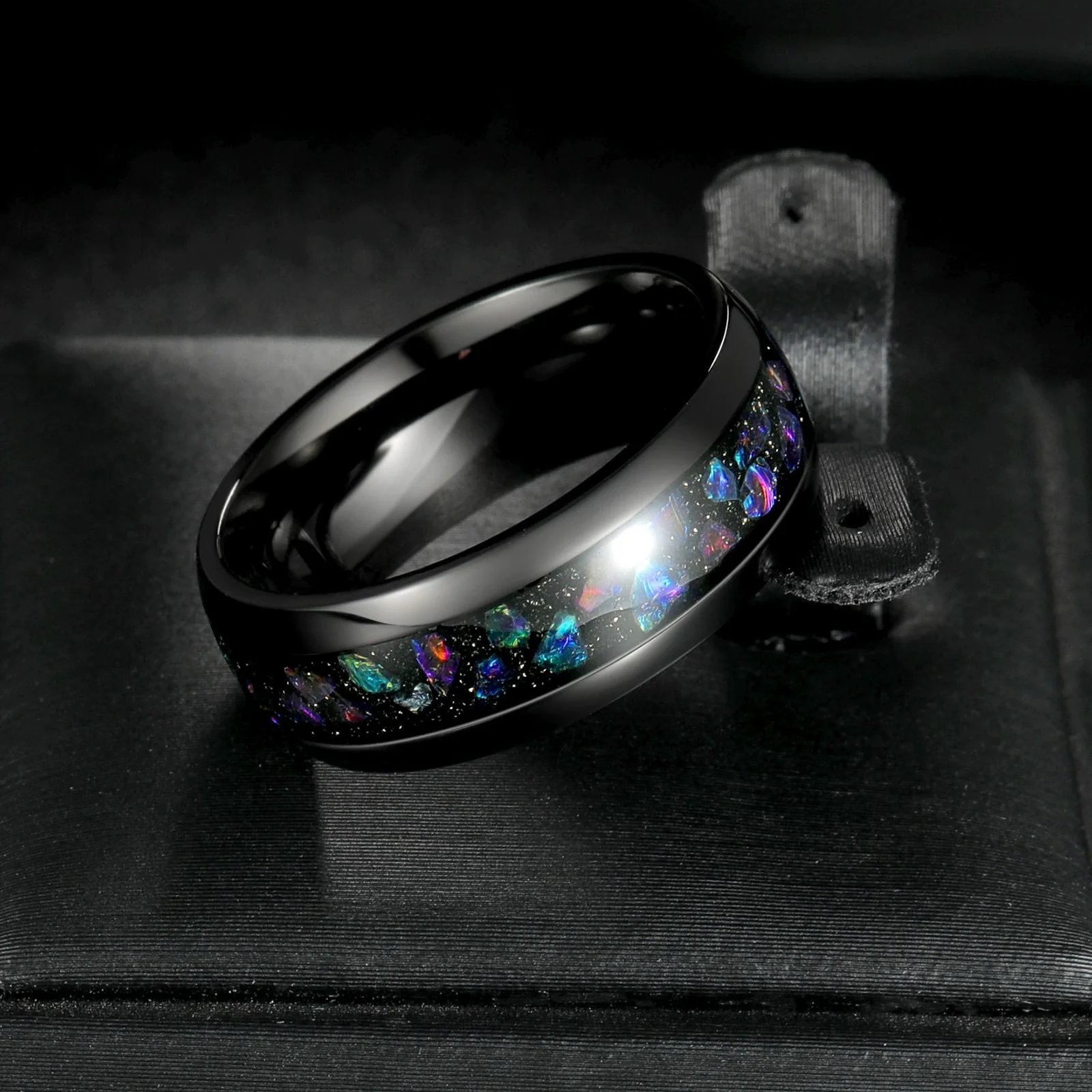 Wholesale Jewelry Titanium Steel Couple Ring Electroplated With Letters Numbers Text Pattern - Image 2
