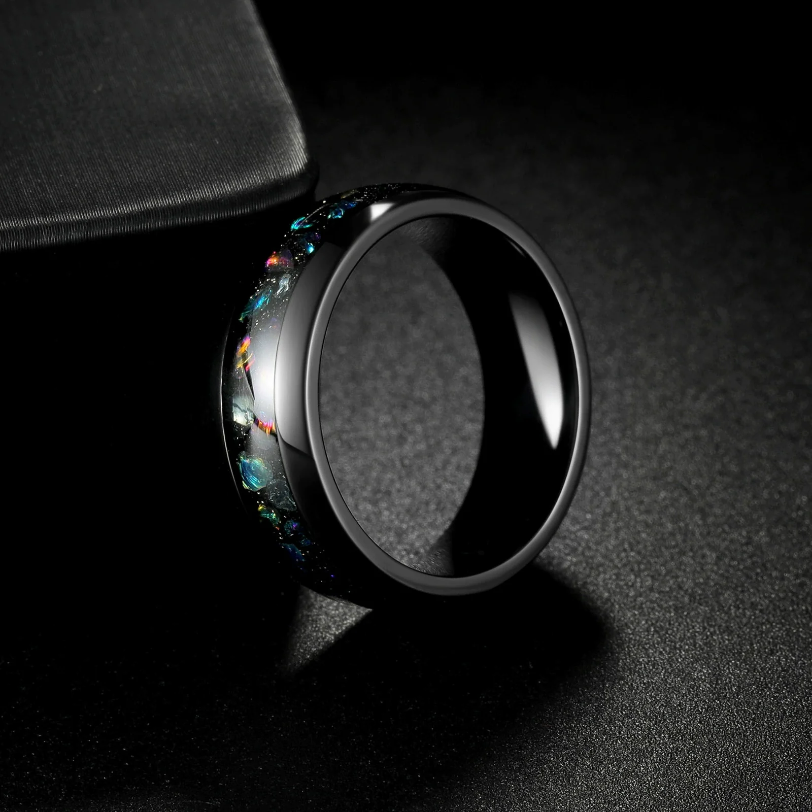 Wholesale Jewelry Titanium Steel Couple Ring Electroplated With Letters Numbers Text Pattern - Image 3