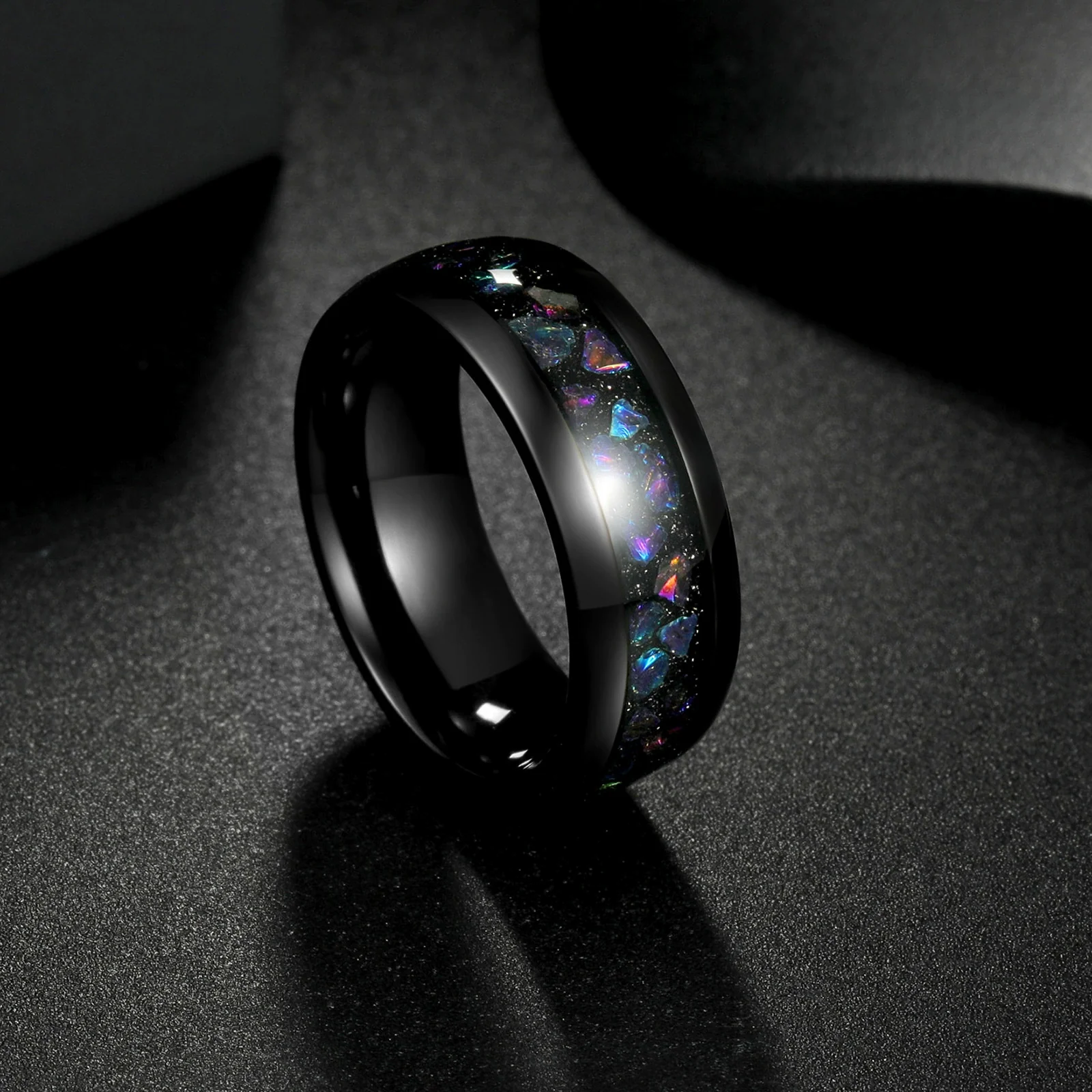 Wholesale Jewelry Titanium Steel Couple Ring Electroplated With Letters Numbers Text Pattern - Image 4