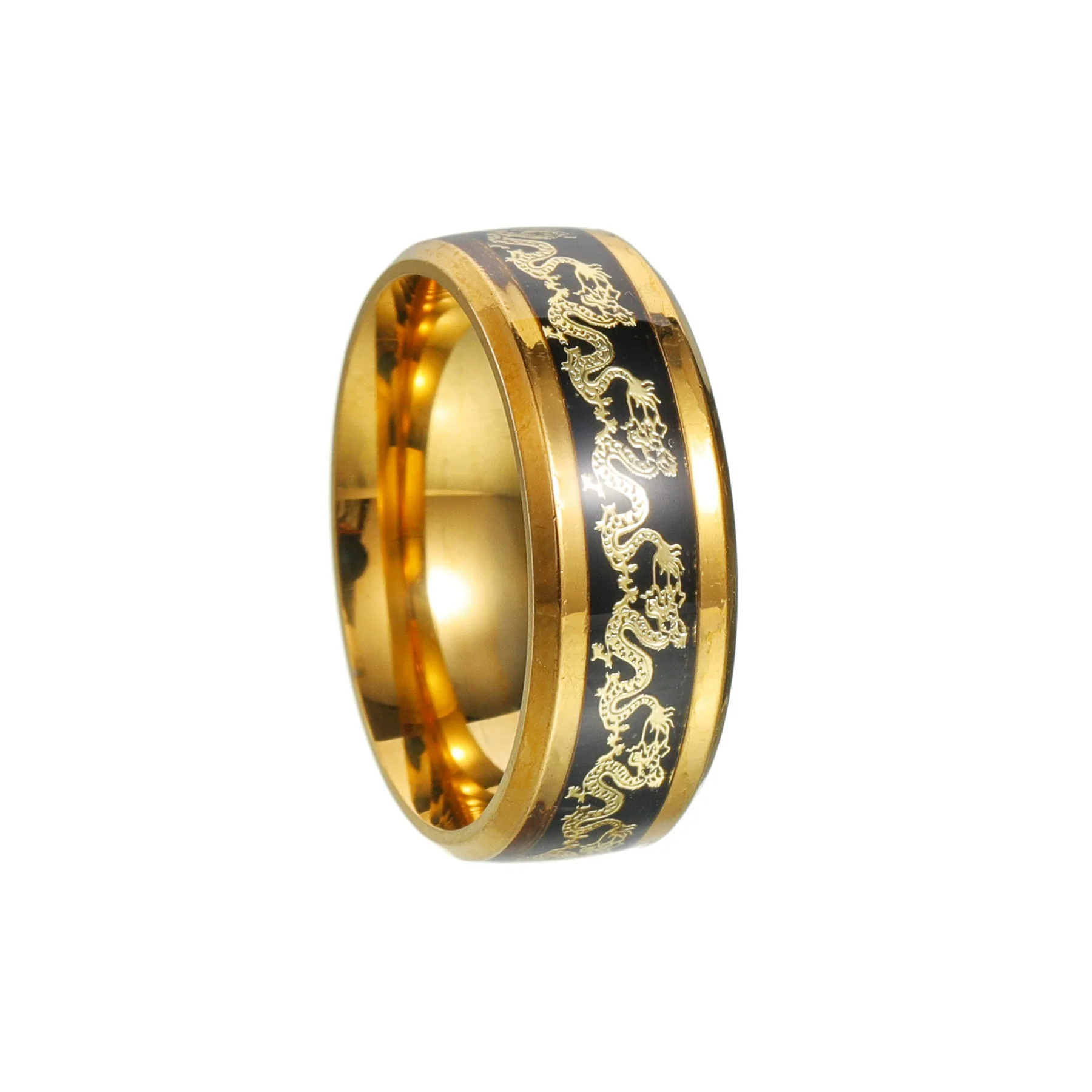 Wholesale Jewelry Titanium Steel Couple Ring With Animal Zodiac Pattern Electroplated - Image 4